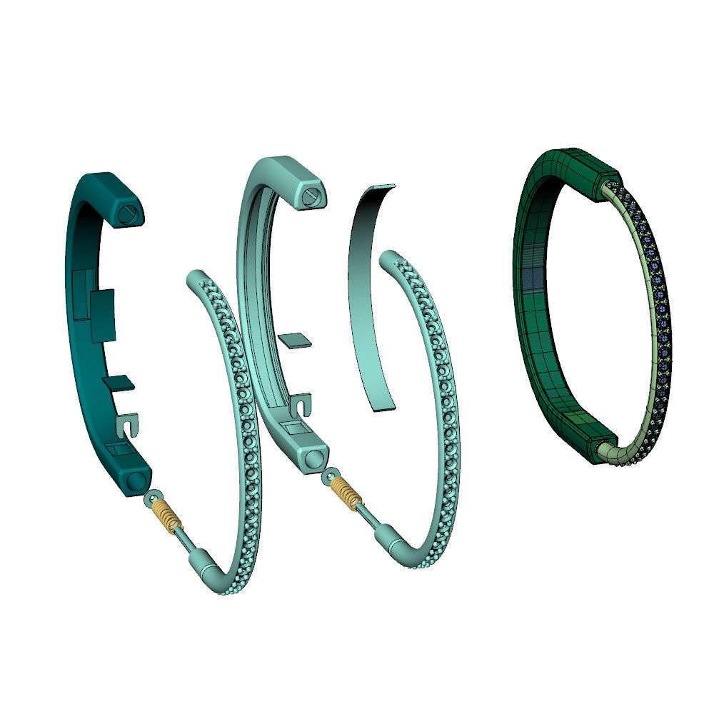 Lock Bracelet T 15cm 3D print model_13