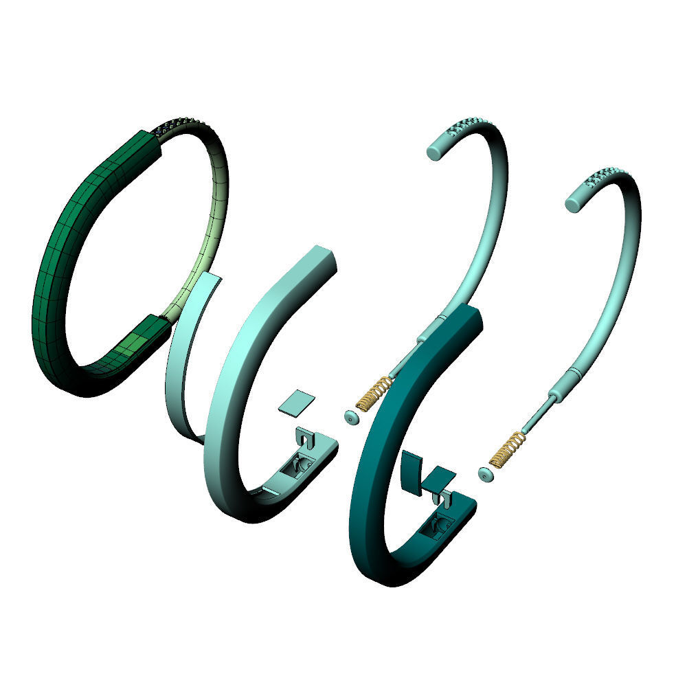 Lock Bracelet T 15cm 3D print model_11