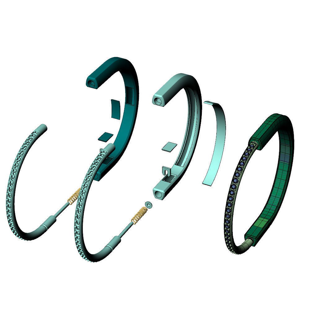 Lock Bracelet T 15cm 3D print model_8