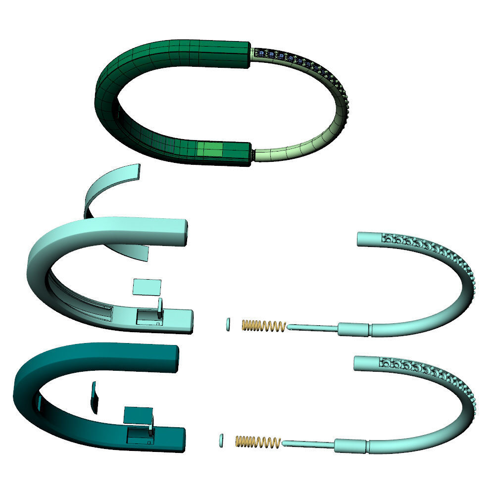 Lock Bracelet T 15cm 3D print model_10