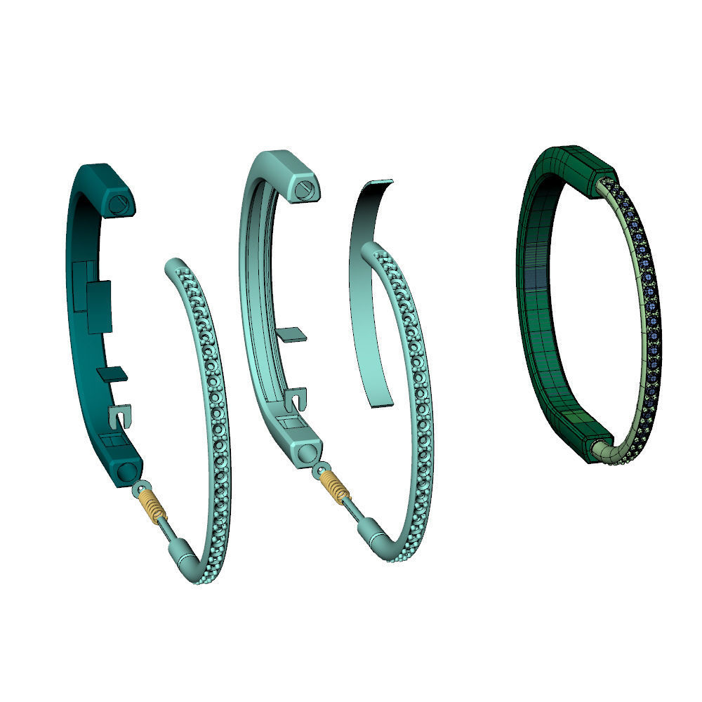 Lock Bracelet T 15cm 3D print model_9