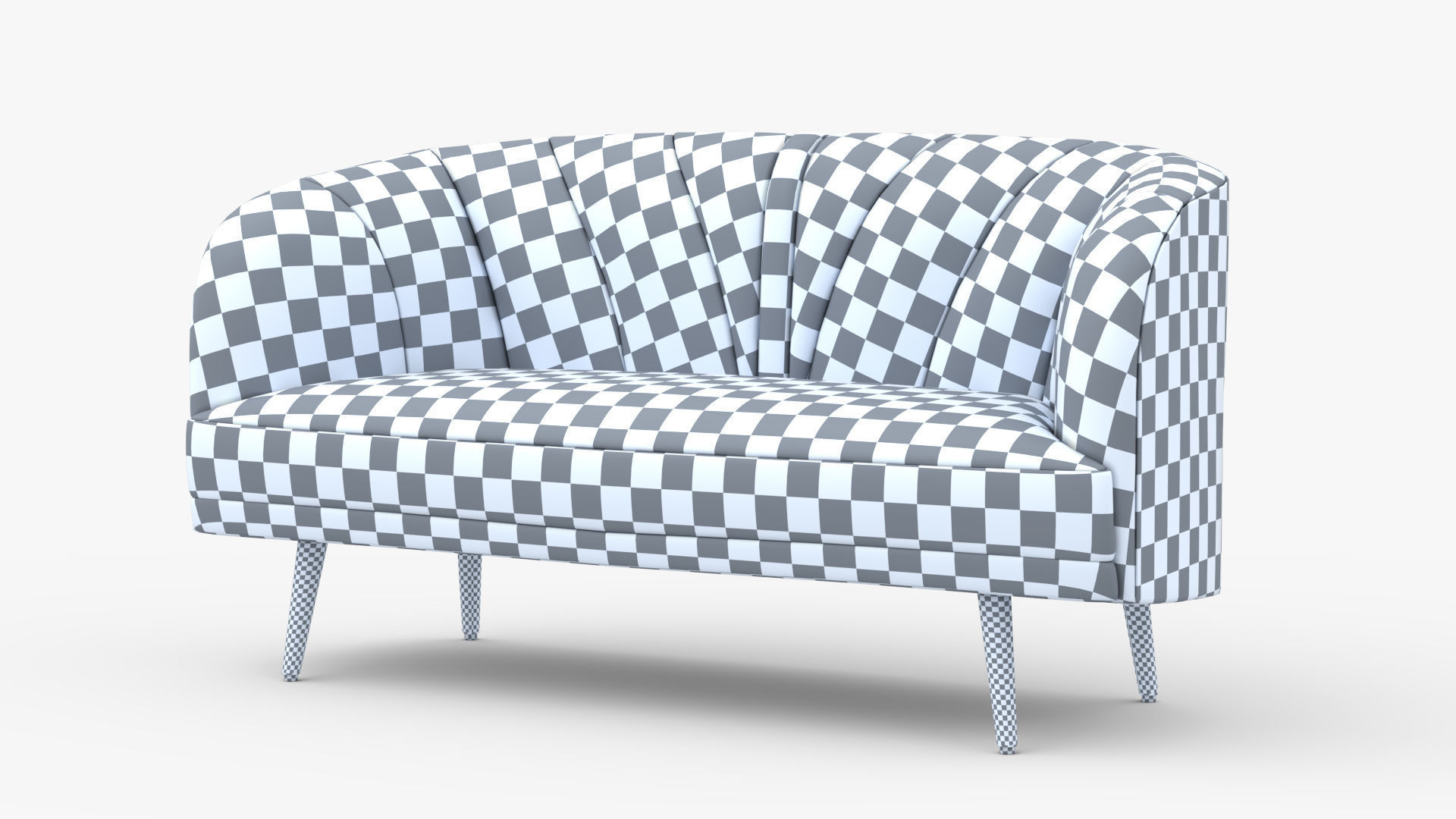Sofa Banquette Velours 3D model_7