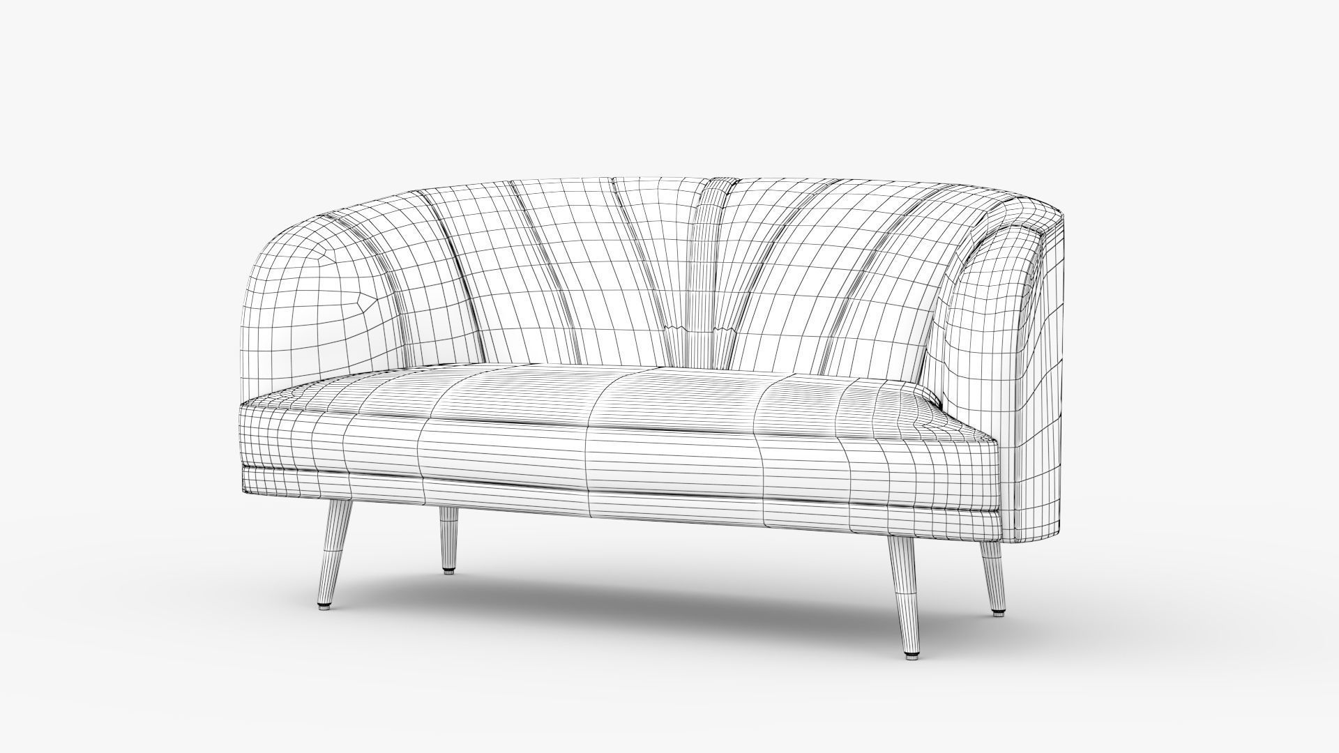 Sofa Banquette Velours 3D model_5