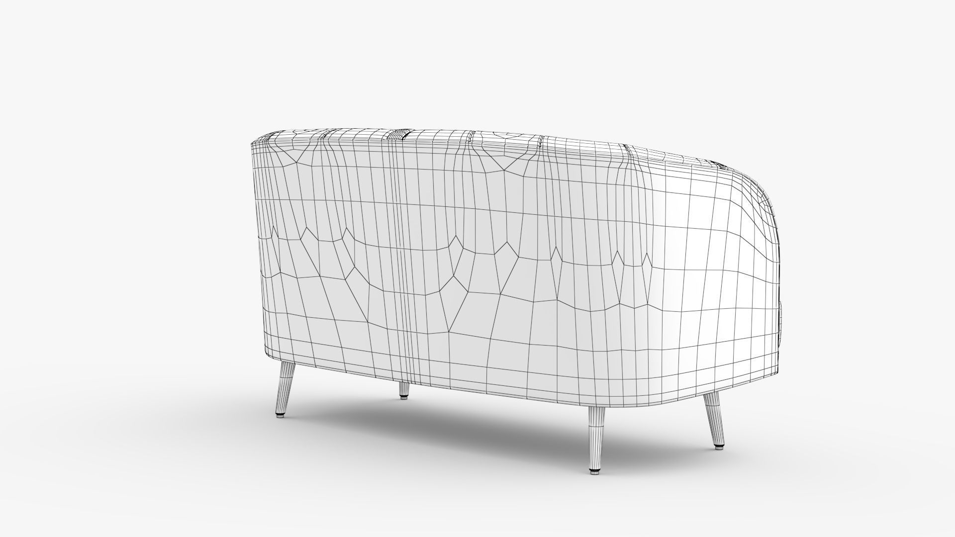 Sofa Banquette Velours 3D model_6