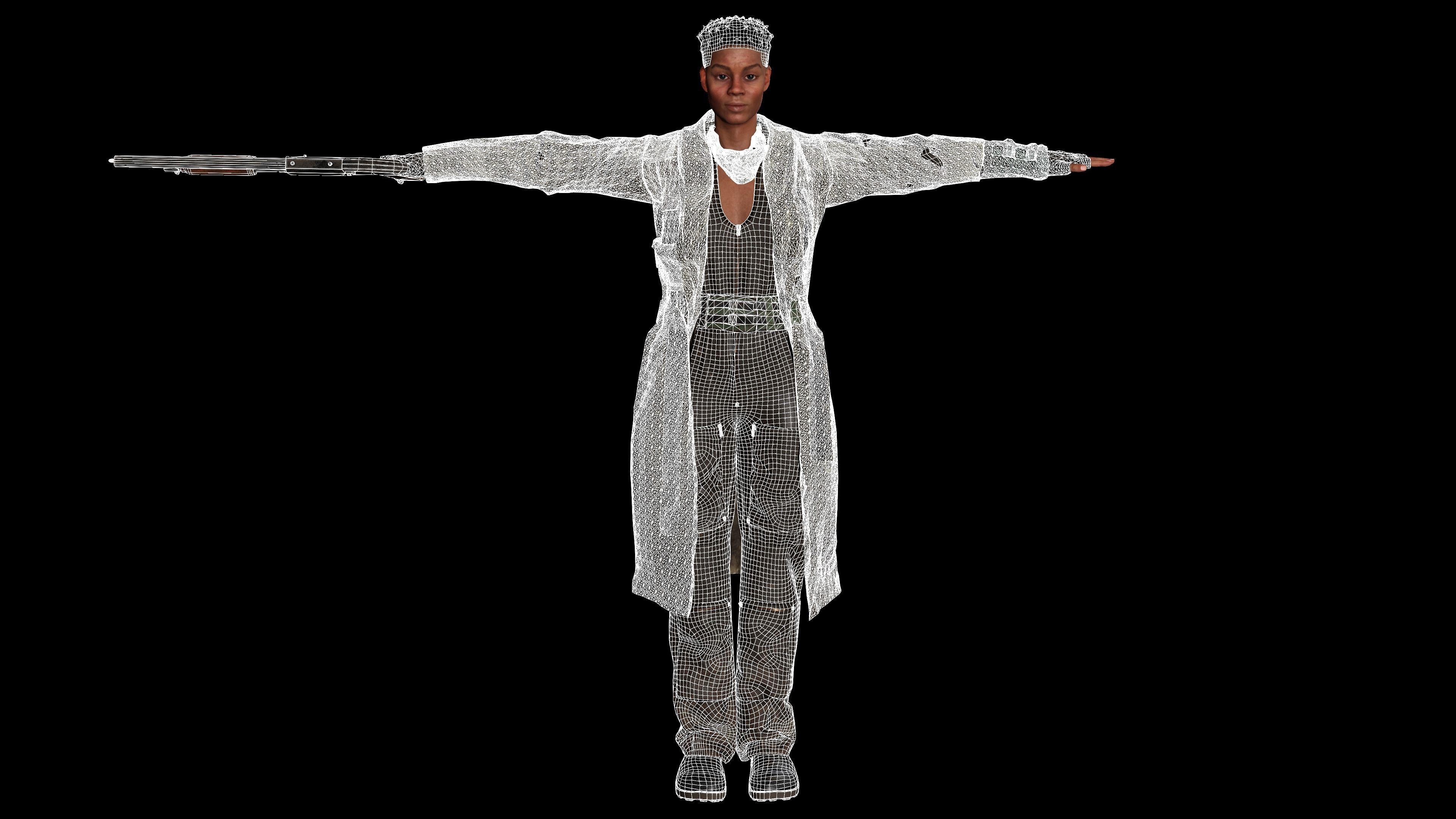 AAA 3D APOCALYPTIC or SURVIVAL F4-REALISTIC GAME READY CHARACTER Low-poly 3D model_14