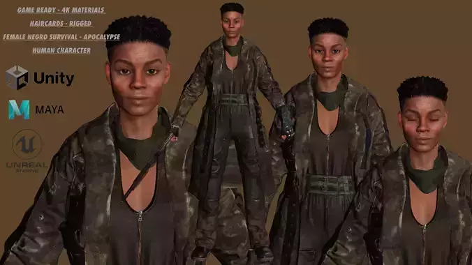 AAA 3D APOCALYPTIC or SURVIVAL F4-REALISTIC GAME READY CHARACTER Low-poly 3D model AAA 3D APOCALYPTIC or SURVIVAL F4-REALISTIC GAME READY CHARACTER Low-poly 3D model
