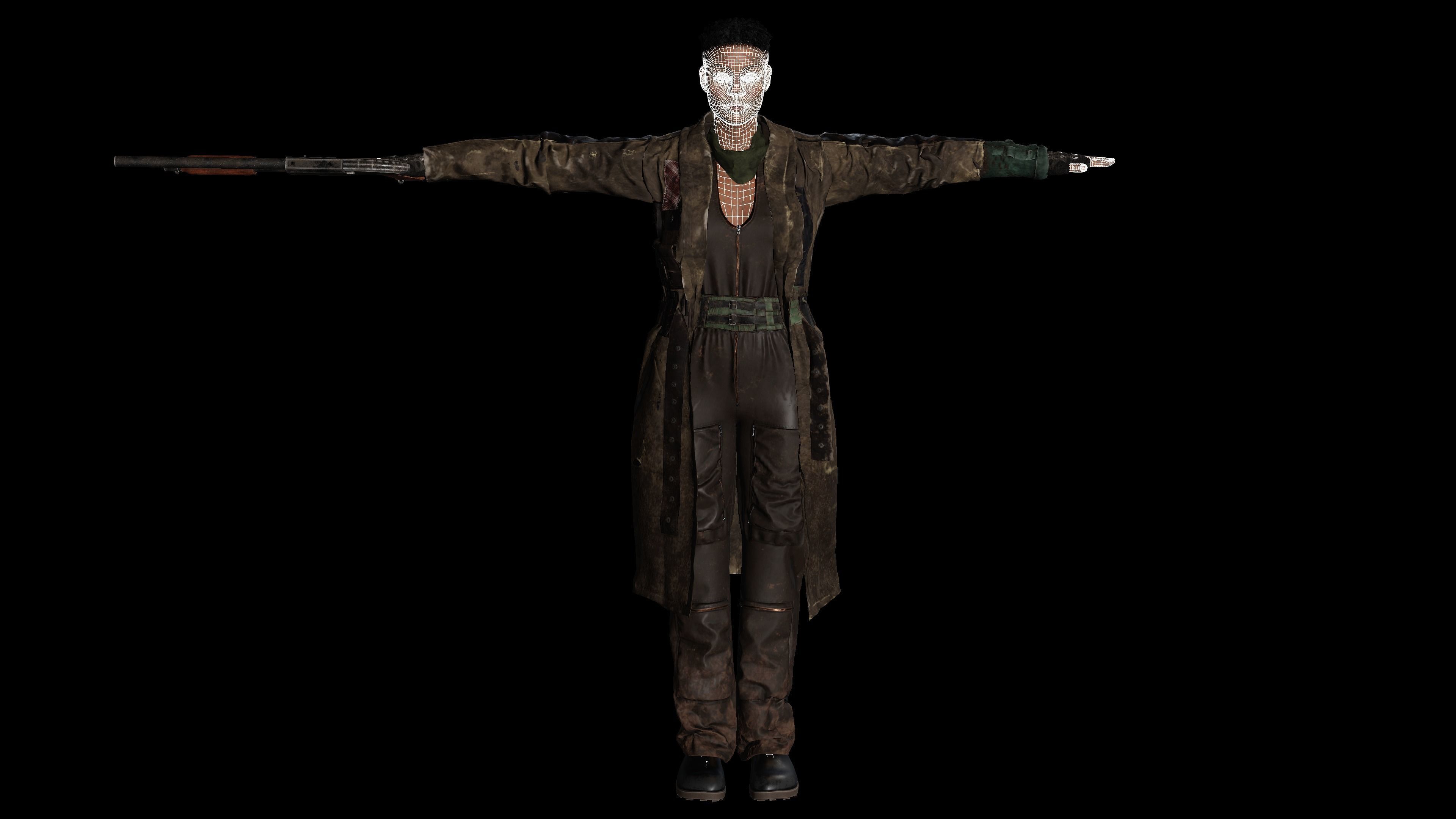 AAA 3D APOCALYPTIC or SURVIVAL F4-REALISTIC GAME READY CHARACTER Low-poly 3D model_15