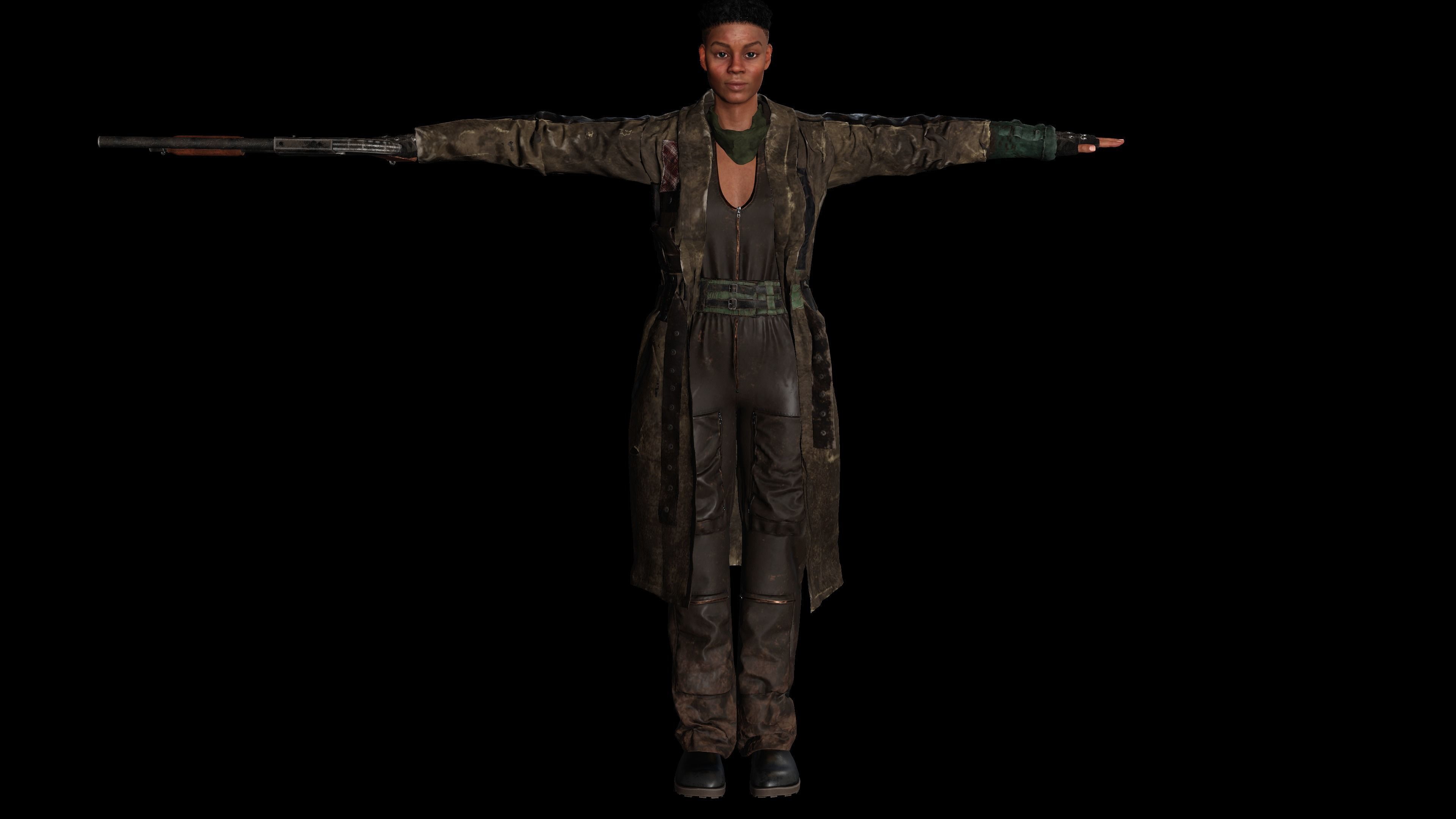 AAA 3D APOCALYPTIC or SURVIVAL F4-REALISTIC GAME READY CHARACTER Low-poly 3D model_13