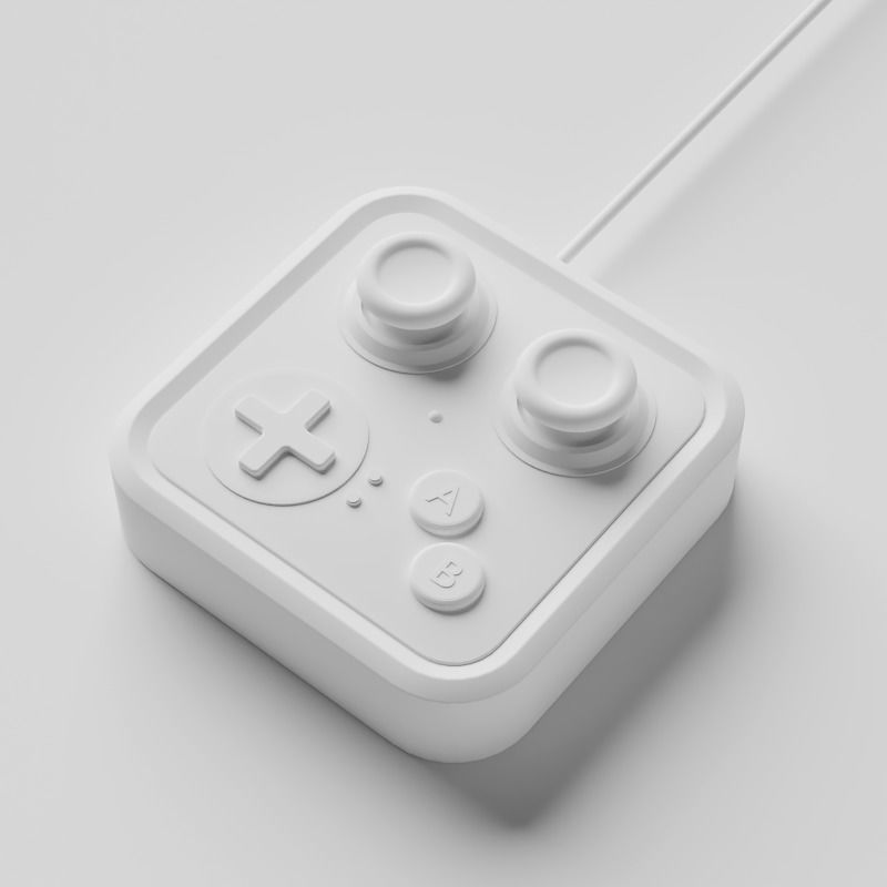 Game console remote control 3D model_2