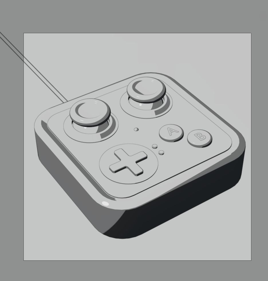 Game console remote control 3D model_3