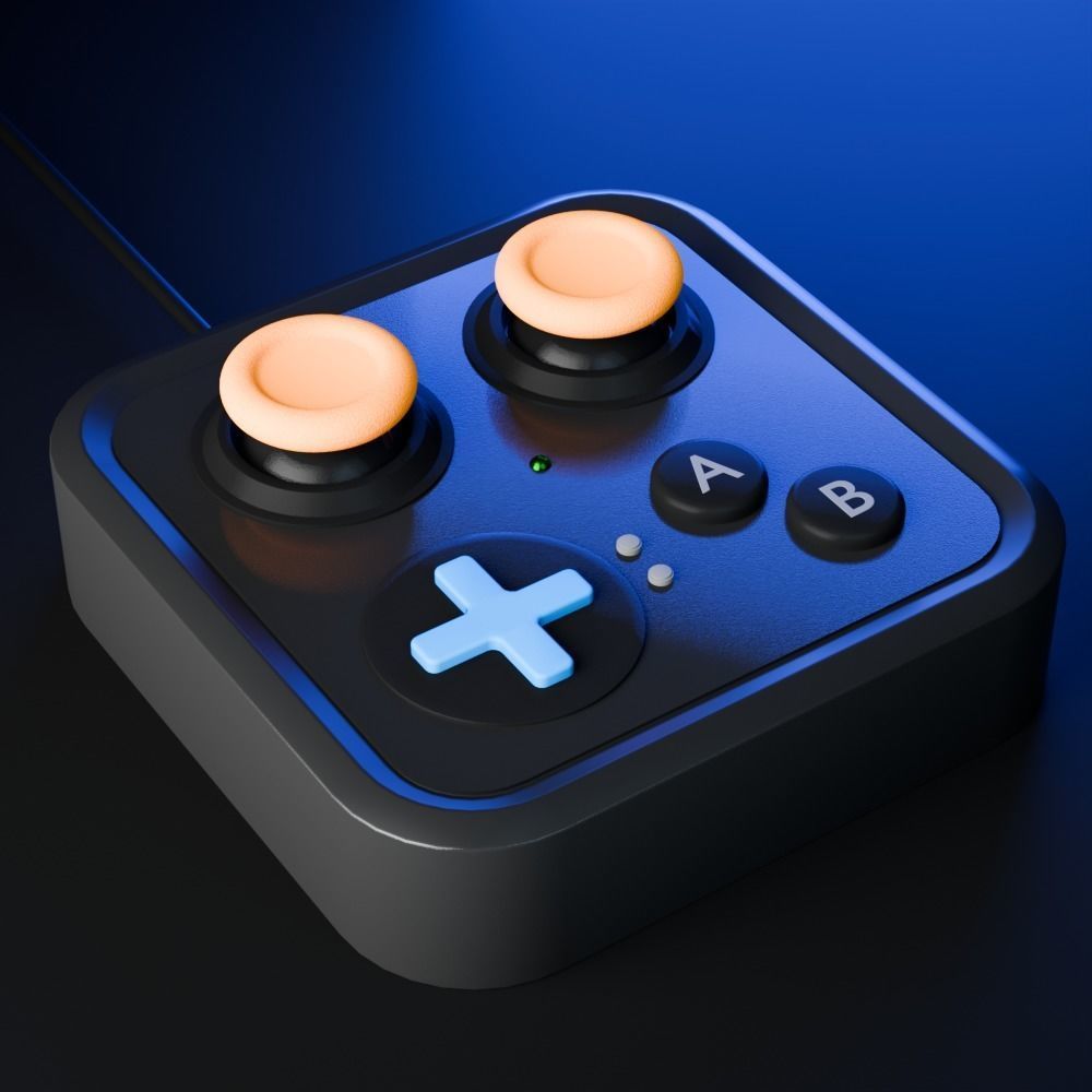Game console remote control 3D model_1