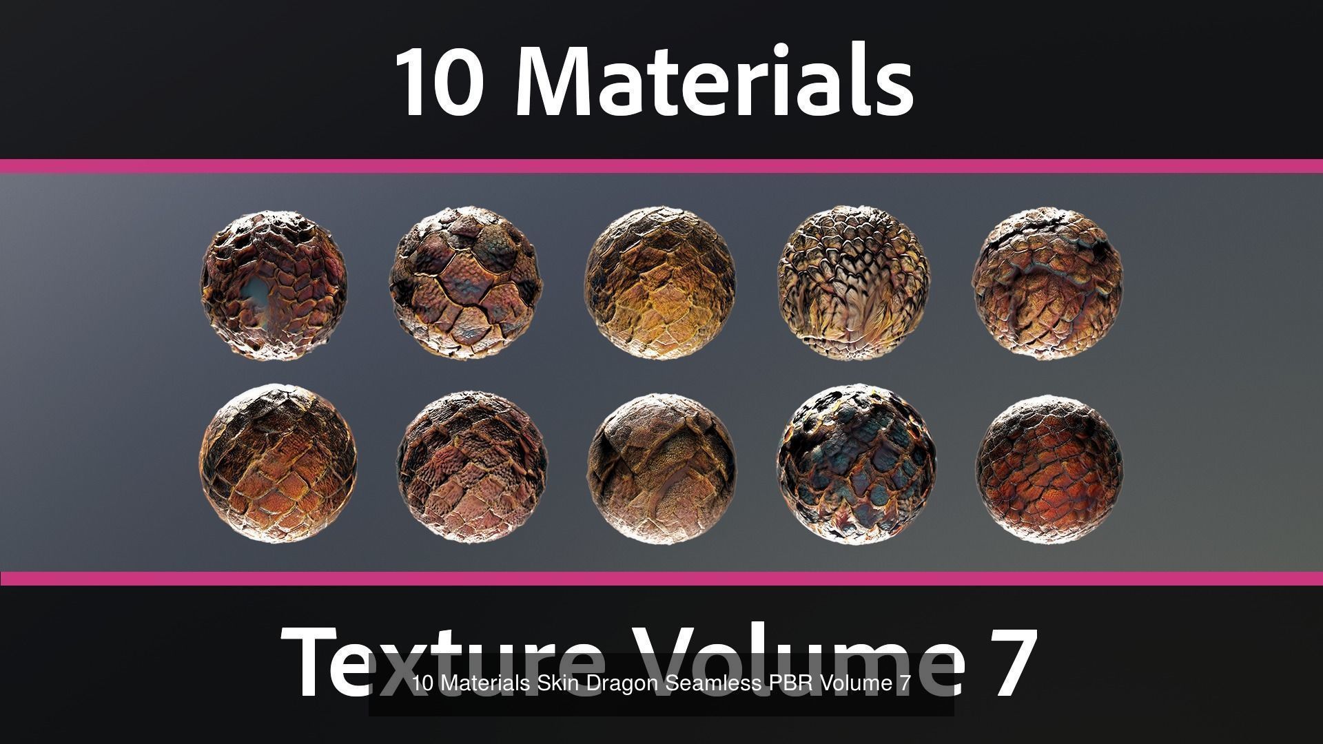 50 Materials Skin Dragon Seamless PBR Mega-Bundle 2 Texture_2