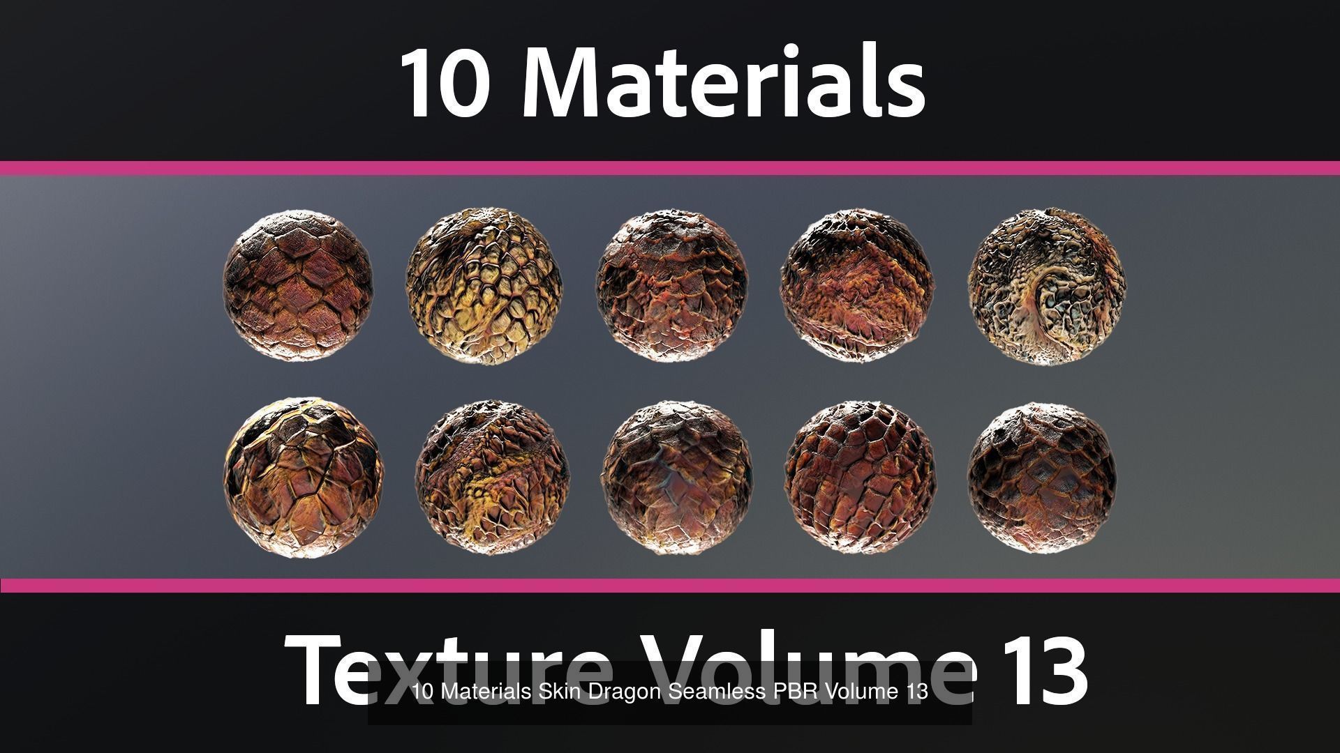 50 Materials Skin Dragon Seamless PBR Mega-Bundle 3 Texture_3