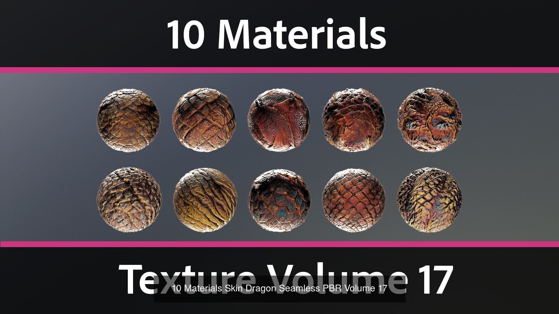 50 Materials Skin Dragon Seamless PBR Mega-Bundle 4 Texture_2