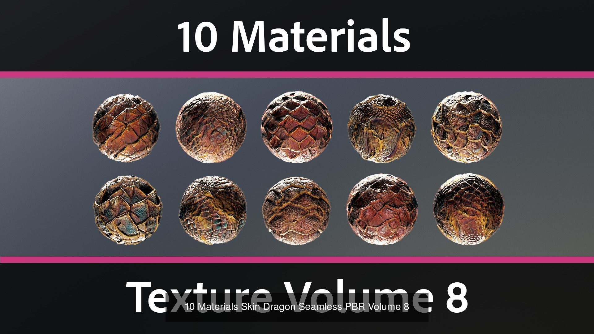 100 Materials Skin Dragon Seamless PBR Pack 1 Texture_8
