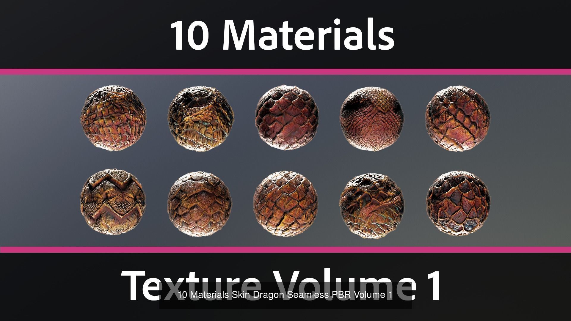 100 Materials Skin Dragon Seamless PBR Pack 1 Texture_1