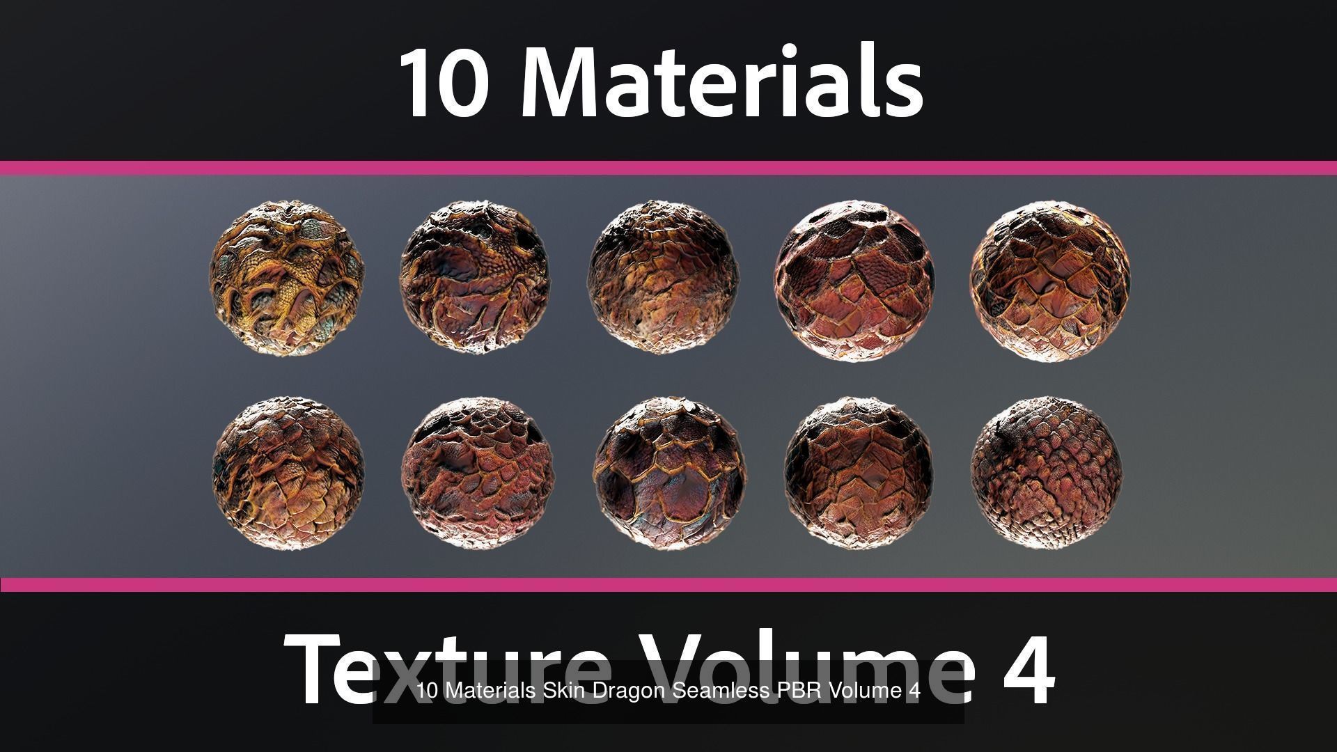 100 Materials Skin Dragon Seamless PBR Pack 1 Texture_4