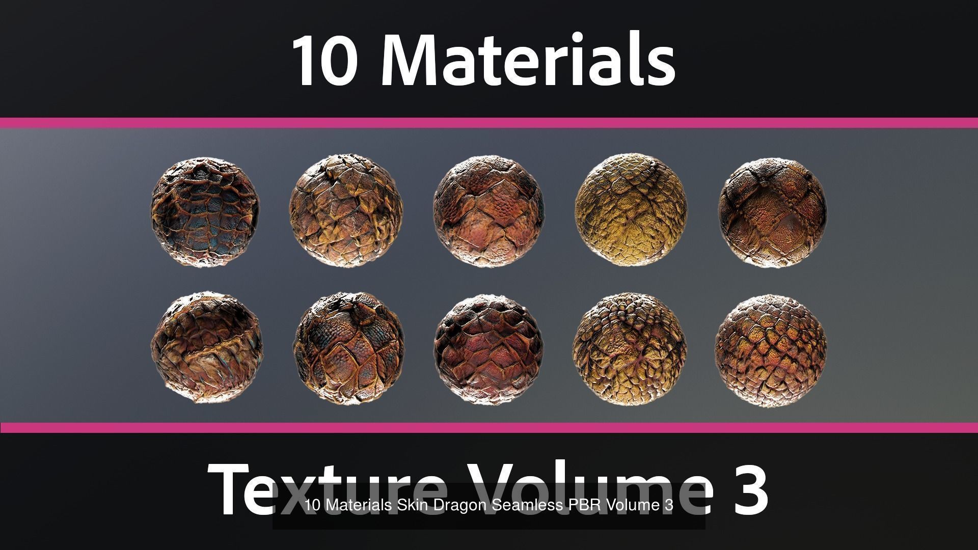 100 Materials Skin Dragon Seamless PBR Pack 1 Texture_3