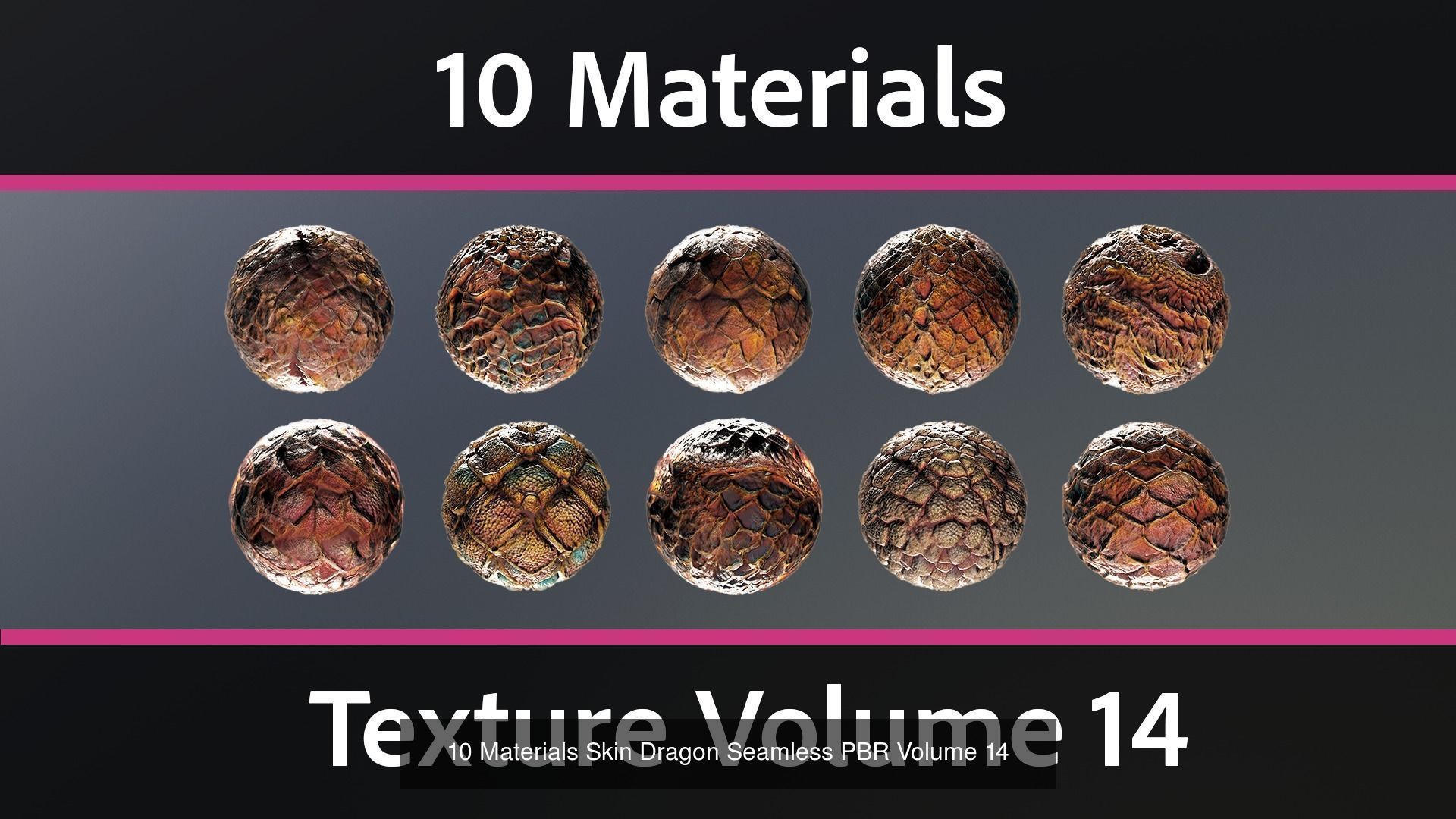 200 Materials Skin Dragon Seamless PBR Mega-Pack 1 Texture_16