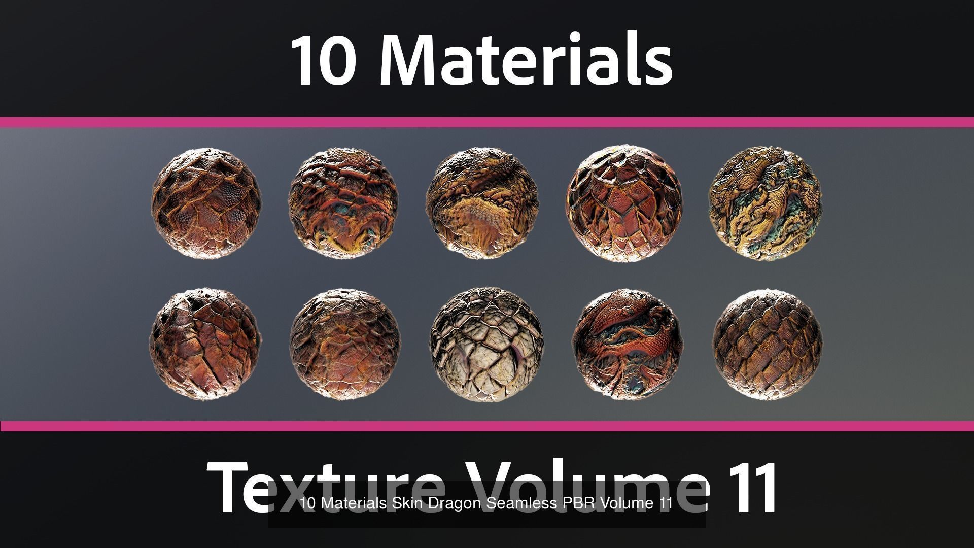 200 Materials Skin Dragon Seamless PBR Mega-Pack 1 Texture_13