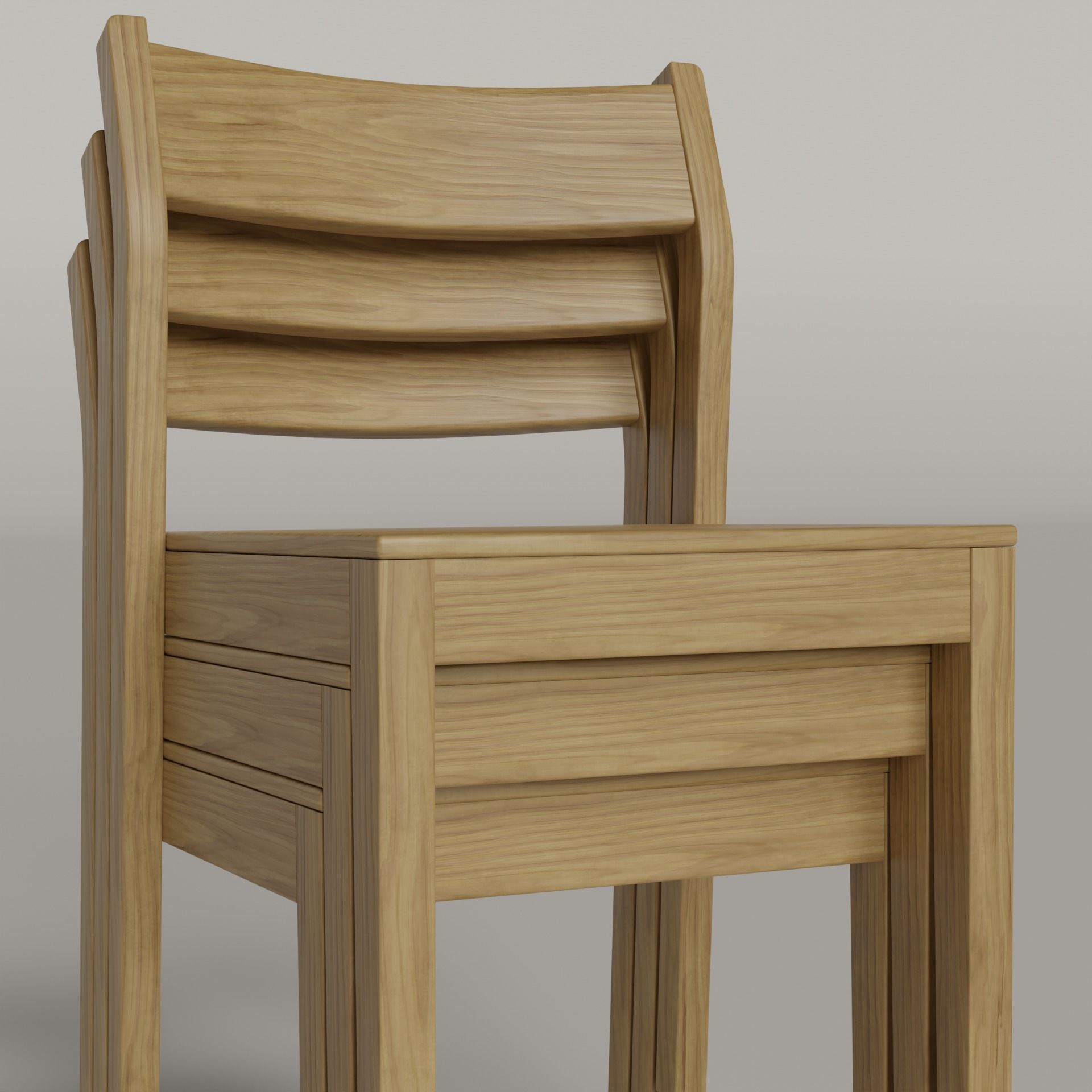 Stackable Dining Chair - 3 COLOR OPTIONS Free low-poly 3D model_2