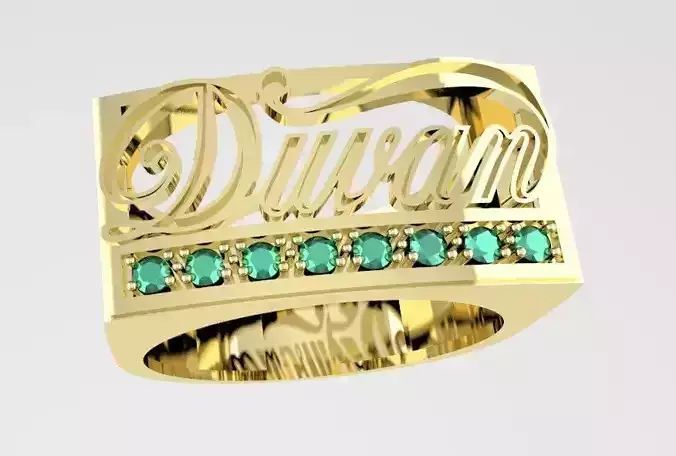 Anillo nombre Duvan modelo 3d 