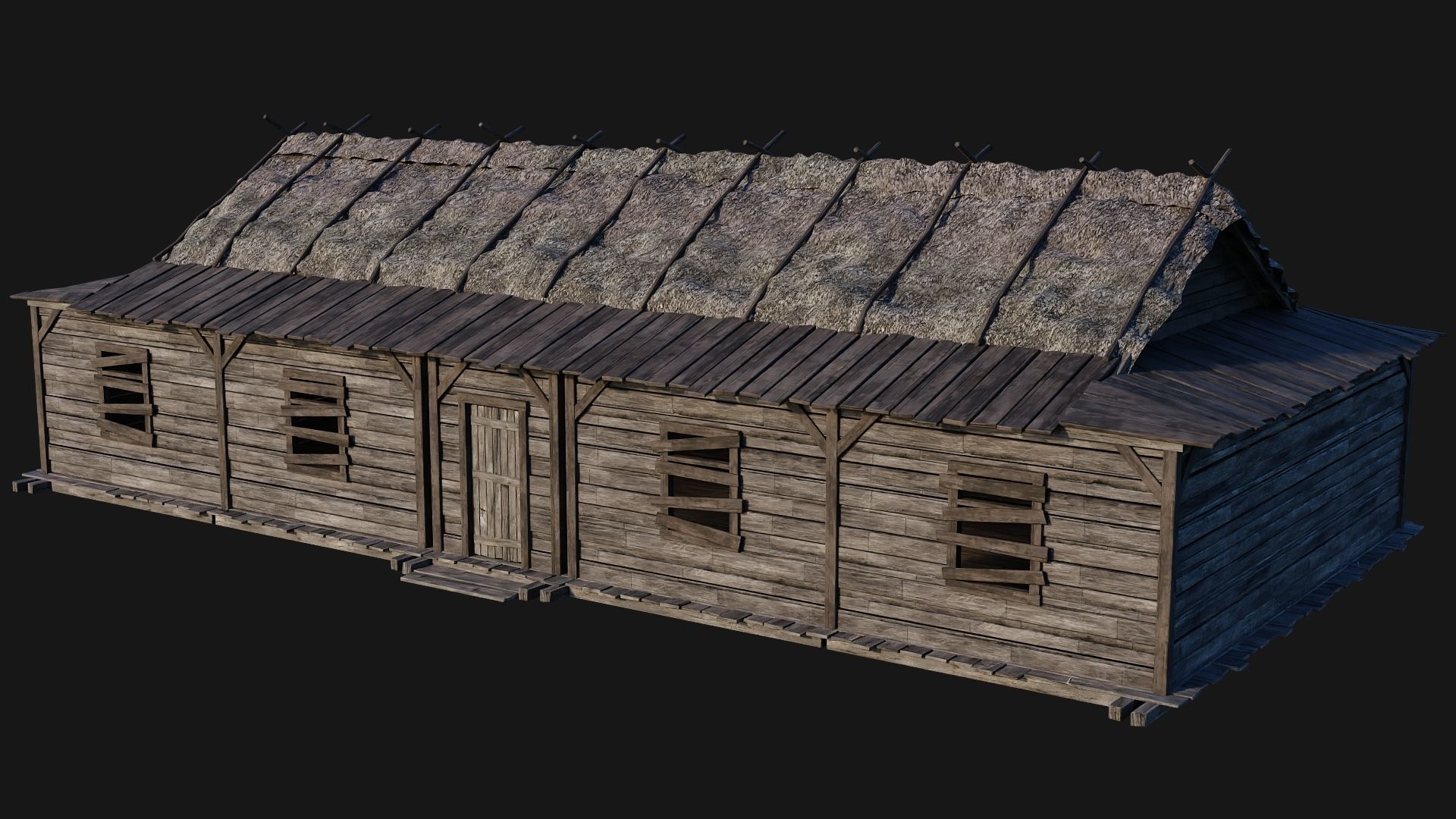 213-214-215-216 Old Medieval Houses Pack 4K Textures Low-poly 3D model_31