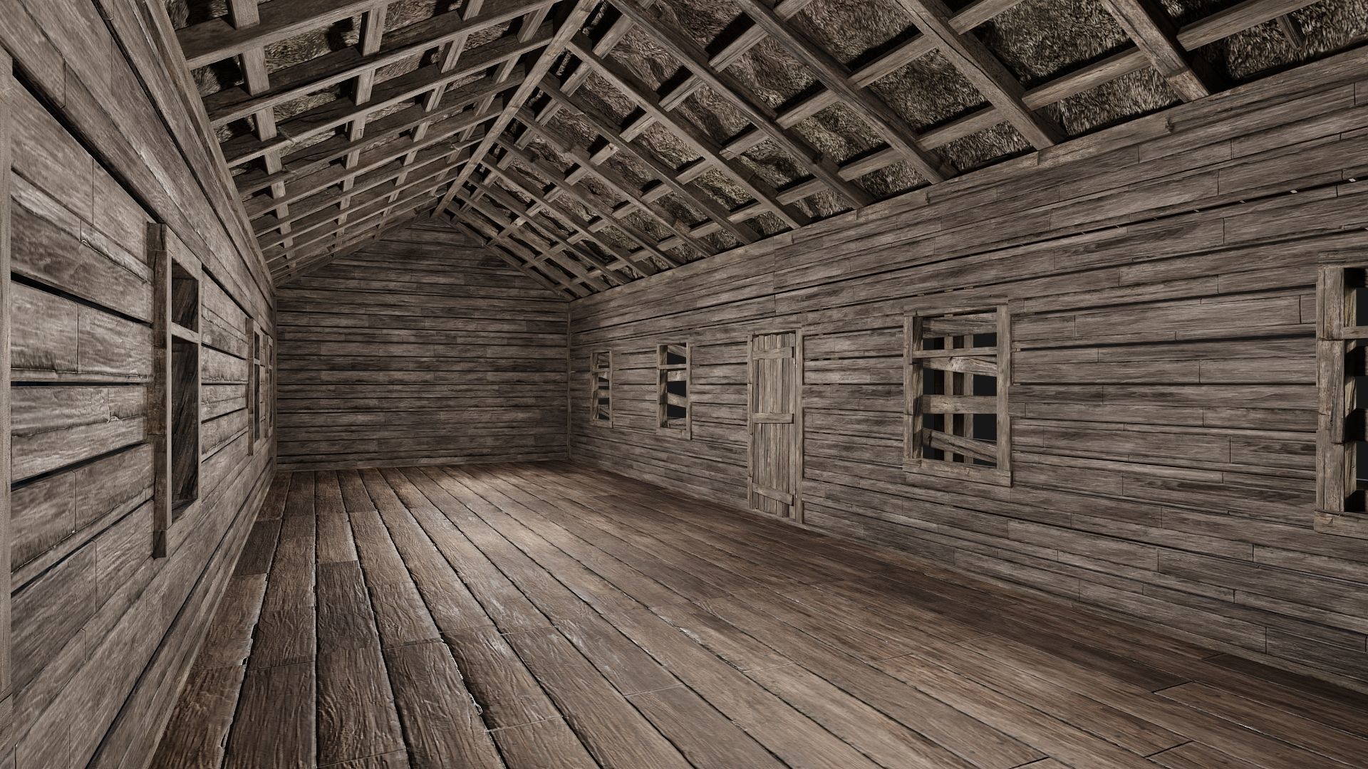 213-214-215-216 Old Medieval Houses Pack 4K Textures Low-poly 3D model_6