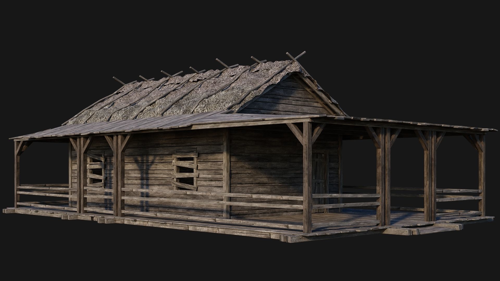 213-214-215-216 Old Medieval Houses Pack 4K Textures Low-poly 3D model_36