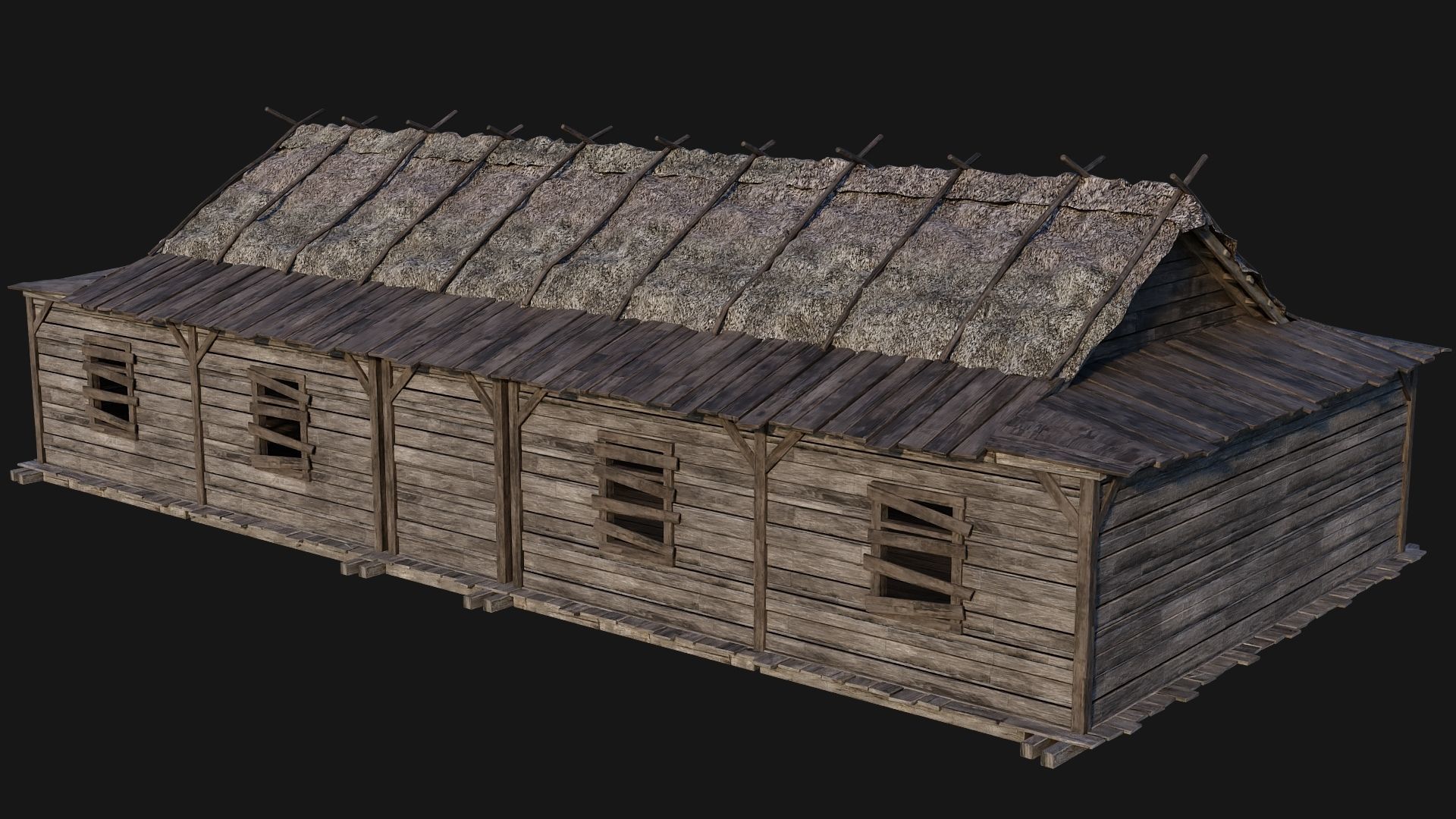 213-214-215-216 Old Medieval Houses Pack 4K Textures Low-poly 3D model_25