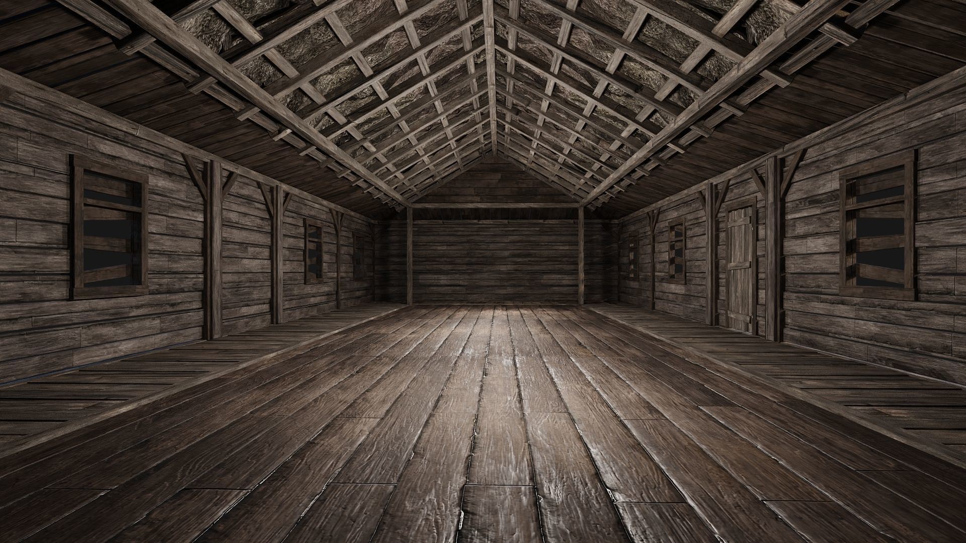 213-214-215-216 Old Medieval Houses Pack 4K Textures Low-poly 3D model_7