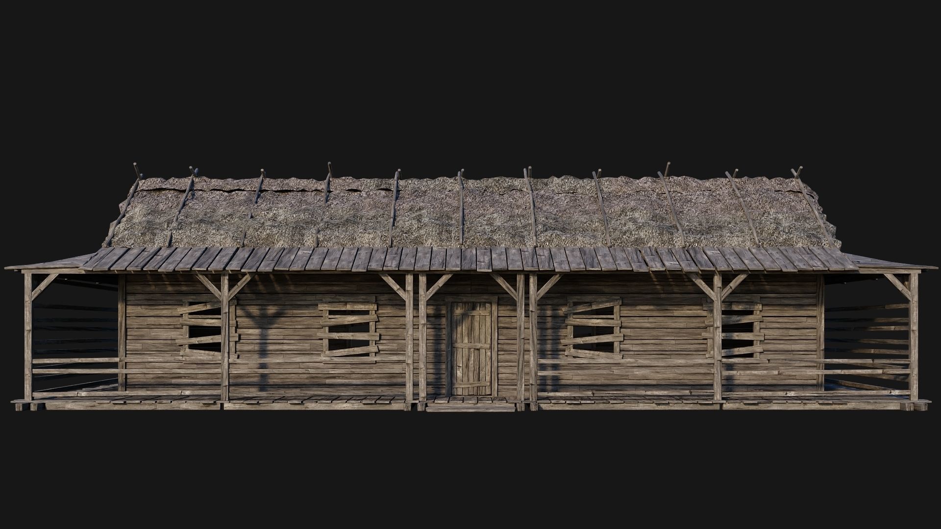 213-214-215-216 Old Medieval Houses Pack 4K Textures Low-poly 3D model_21