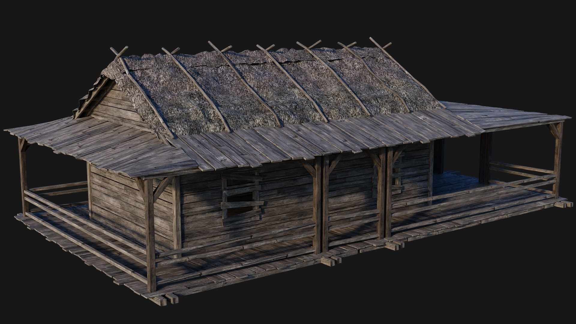 213-214-215-216 Old Medieval Houses Pack 4K Textures Low-poly 3D model_40