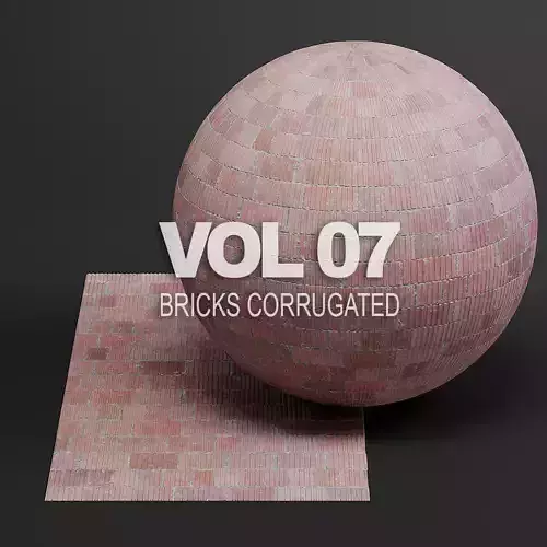 Bricks vol07 Corrugated 8K Seamless PBR Materials Texture
