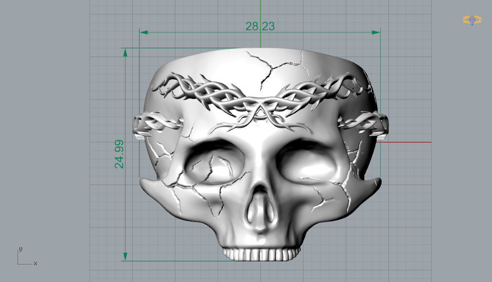 Skull Ring NO8 3D print model_19
