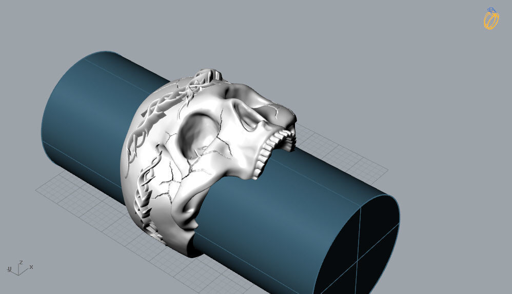 Skull Ring NO8 3D print model_14