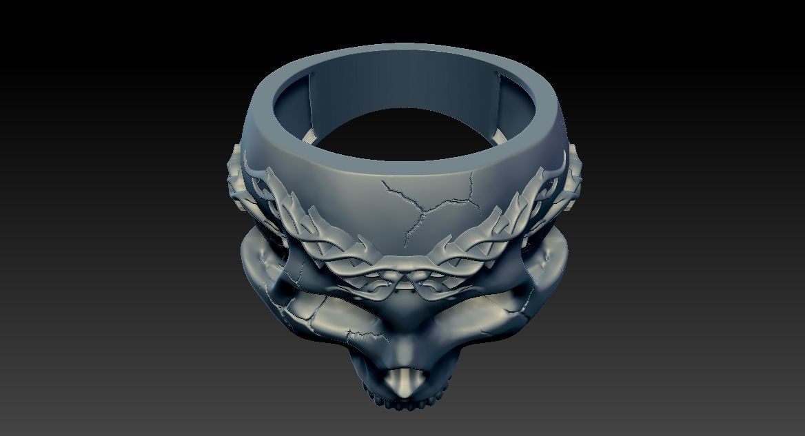 Skull Ring NO8 3D print model_8