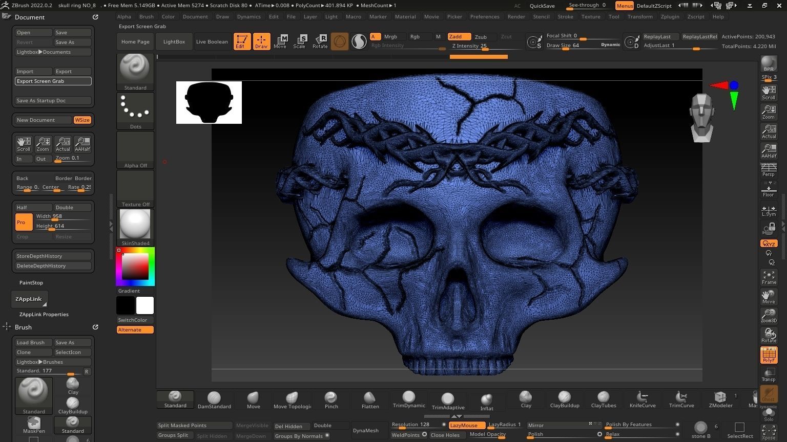 Skull Ring NO8 3D print model_21