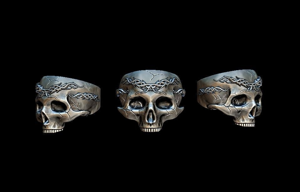 Skull Ring NO8 3D print model_1