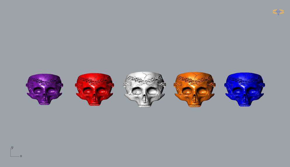 Skull Ring NO8 3D print model_16