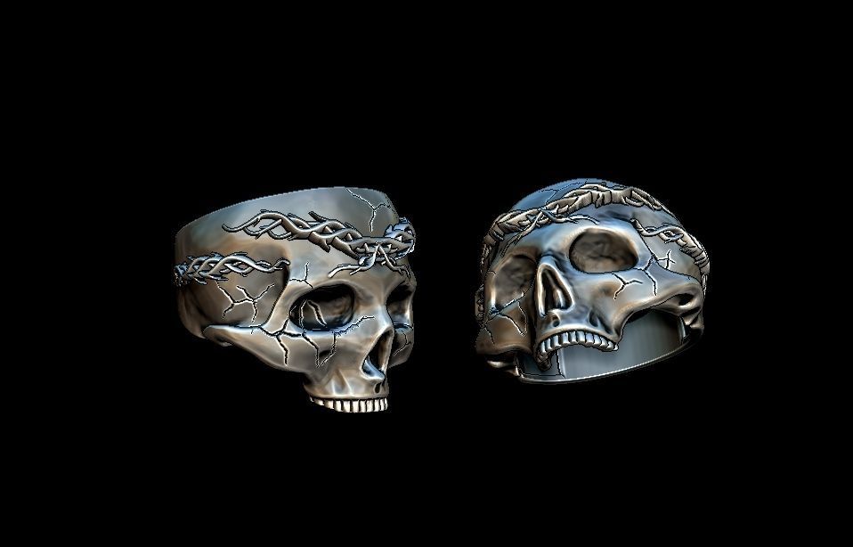 Skull Ring NO8 3D print model_2