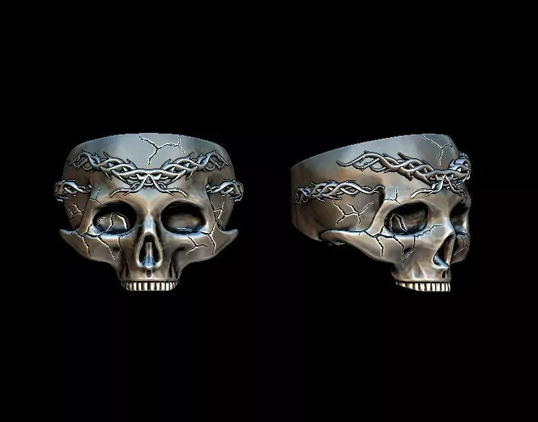 Skull Ring NO8 3D print model_0