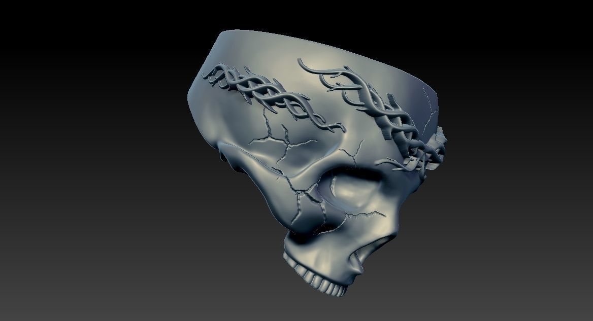 Skull Ring NO8 3D print model_9