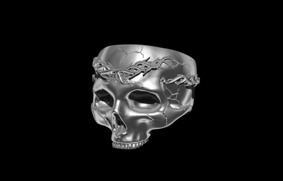 Skull Ring NO8 3D print model_6