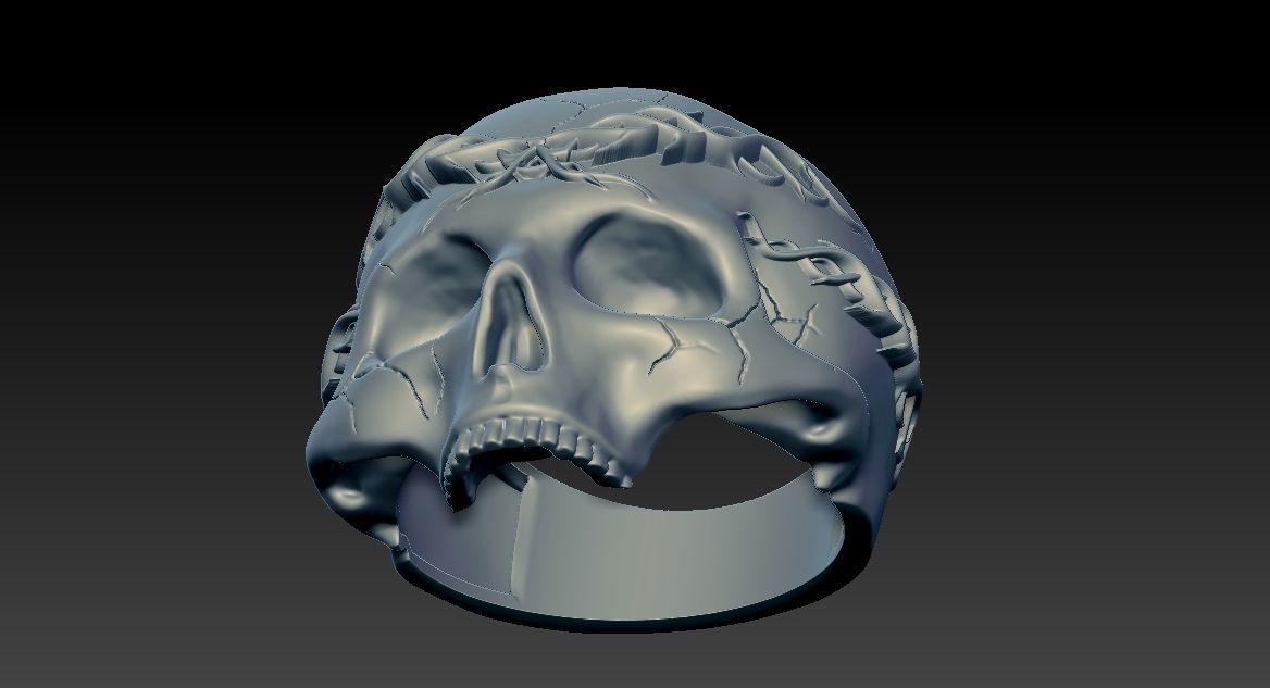 Skull Ring NO8 3D print model_7