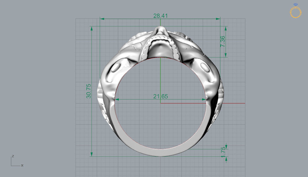 Skull Ring NO8 3D print model_20