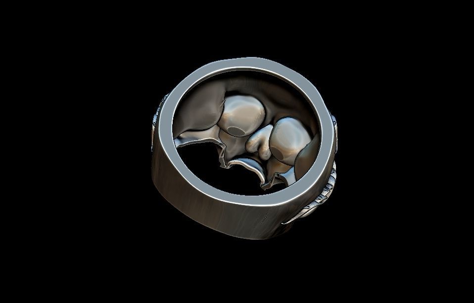 Skull Ring NO8 3D print model_12
