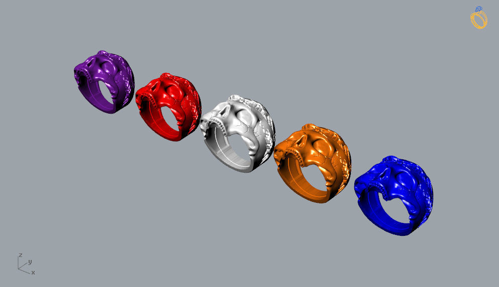 Skull Ring NO8 3D print model_15