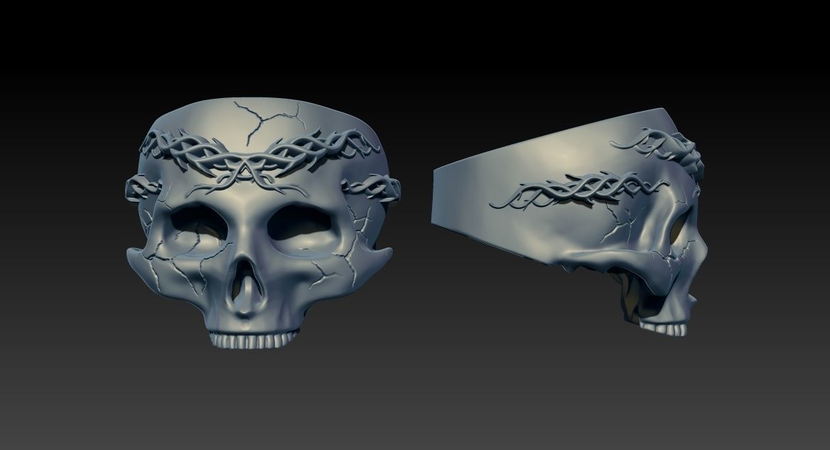 Skull Ring NO8 3D print model_5
