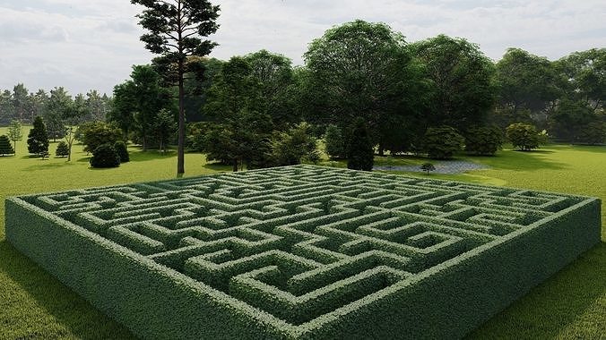 Square Mazes Low-poly 3D model 2